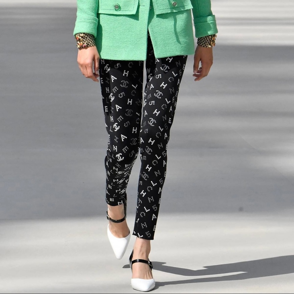 Chanel Legging/Trouser Resort 2020 Runway Glitter Jersey